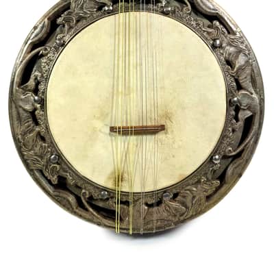 "Stentor" Art Nouveau Banjo-Mandolin with Lion-Decorated Tension Hoop, 1920s image 2