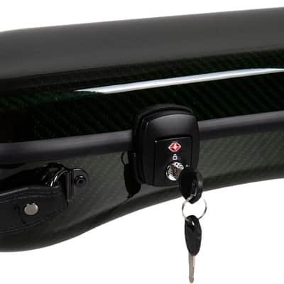 Crossrock Air Carbon Mandolin Case for F-Style (Fits Gibson F5) | Gloss 3K Carbon Weave Finish in Racing Green, TSA Lock, Backpack Straps, Dust Cover – Elite Flight Case image 5