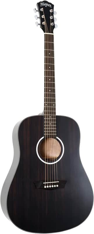 Washburn 6 String Acoustic Guitar, Right, Striped Ebony (DFED) image 1