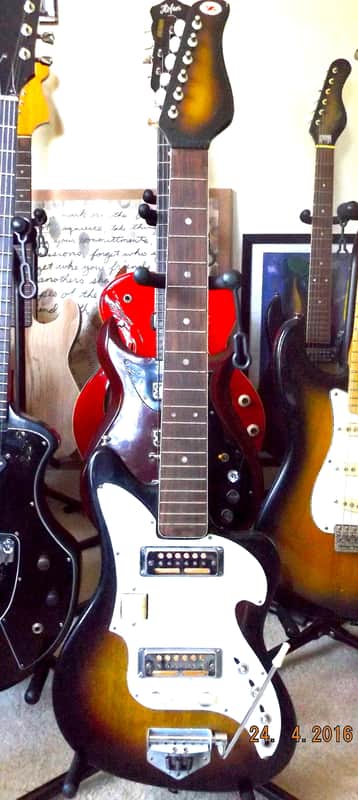 Final Reduction! Zenon - 2 Ry Cooder Gold Foil Pickups guitar 1966 Tobacco Sunburst image 1