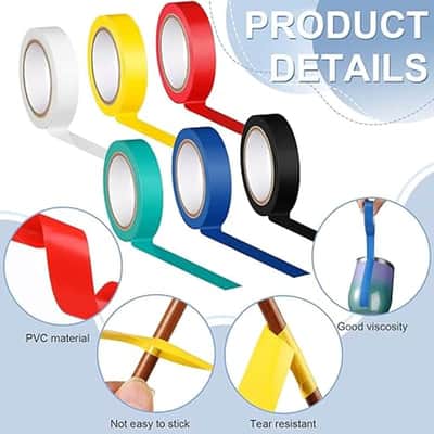 6 Rolls Drum Stick Tape Drumstick Wrap Drumstick Tape Anti Slip Drumstick Grips for Drumming Accessories, 0.4 Inches Wide, 16.4 Yards Long, 6 Colors image 2