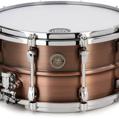 Tama Star Reserve Starphonic Copper Snare Drum - 7 inches x 14 inches Satin Brushed Copper image 2