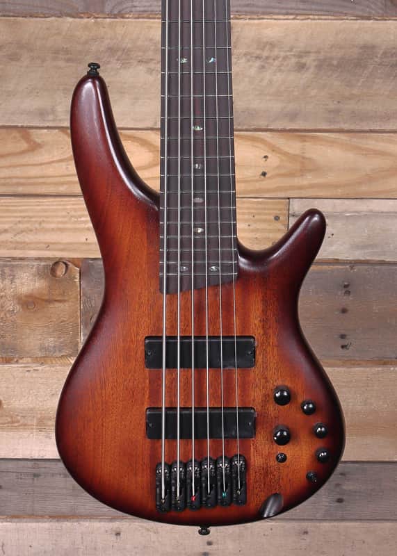 Ibanez SR506A 6-String Bass Mahogany Brown Burst Low Gloss image 1