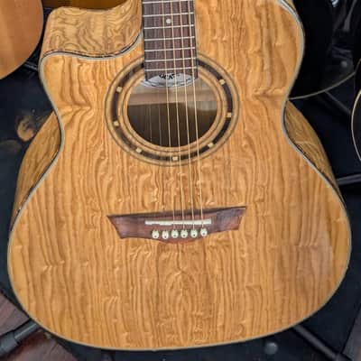 Dean Exotica Quilt Ash Acoustic Electric Guitar Gloss Natural-Left-Handed image 1