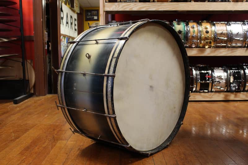 1930s Leedy 14x28 Spartan Bass Drum in Black and Gold Duco image 1