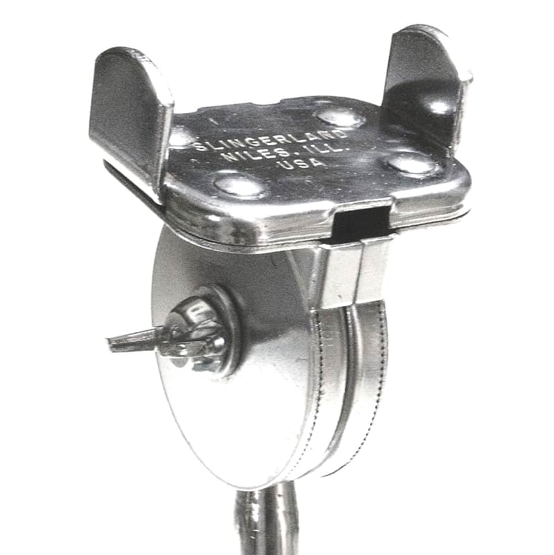 Slingerland Double Tom Arm Holder, Clip Style, Round Tube - 1960s / INSPECTED & TESTED / NO SLIPPING image 1