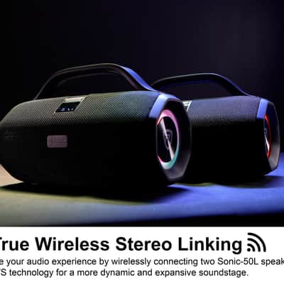 2) Rockville SONIC-50L Wireless Linking Portable Bluetooth Party Speakers+Mic In image 10