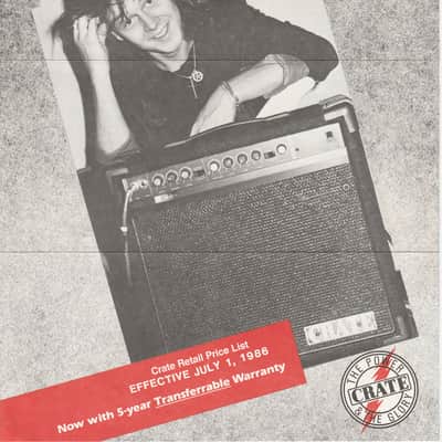 Crate Retail price List, July 1, 1986 with Yngwie Malmsteen cover image 1