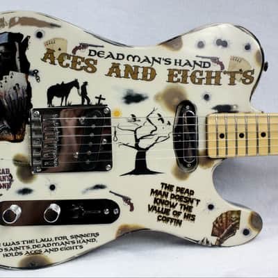 Custom Painted and Upgraded Fender Squier Telecaster Affinity Series - Custom Aged and Worn With Graphics image 2