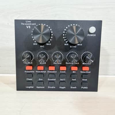 V8 Live Sound Card Audio Interface for Streaming Podcasting Gaming Effects Processor image 1