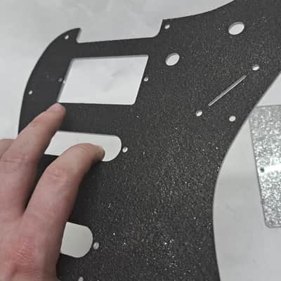 Platinum Silver Sparkle Glitter HSS pickguard + trem cover set Fits Fender Strat Stratocaster image 17
