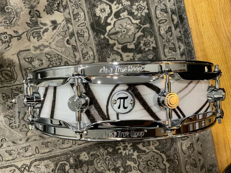 Mint DW Collectors Series Maple Pi snare 3.14 X 14 White Glass Contrail w/ Chrome hardware image 1