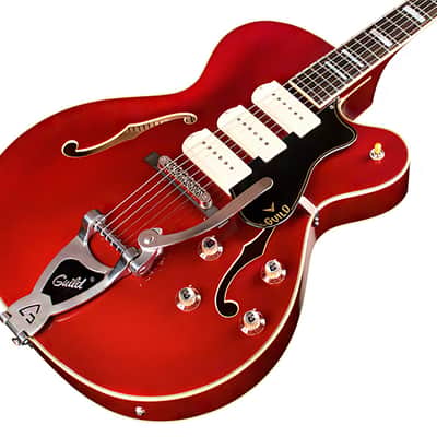 Guild X-350 Stratford Hollow Body Electric Guitar - Scarlet Red image 5