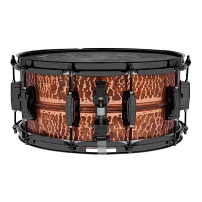 Ludwig Copper Phonic Snare Drum 14x6.5 Raw Hammered w/Black Hardware image 2