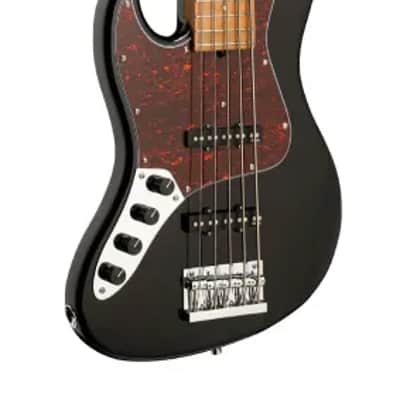 Sadowsky MetroExpress 21-Fret Vintage J/J Bass, Roasted Maple Fingerboard, Lefthand, 5-String - Solid Black High Polish image 4