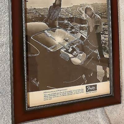 1965 Fender Promotional Ad Framed Jazzmaster Porsche Original