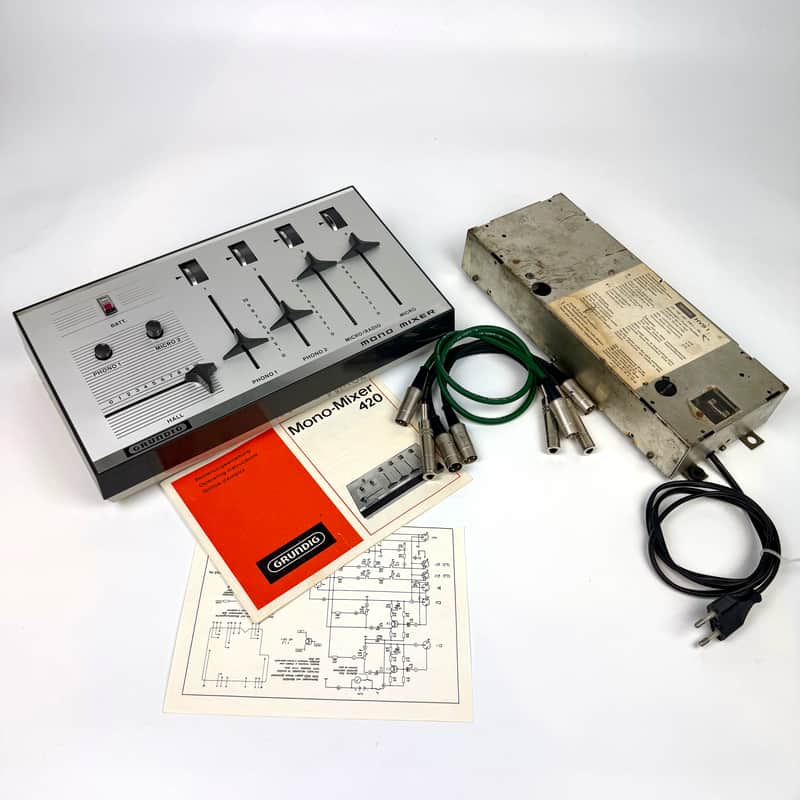 Grundig HVS-1 Vintage Germanium Spring Reverb + Matching Mono Mixer – Serviced image 1