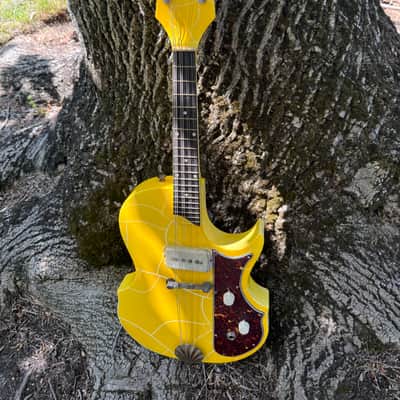 1950’s Carven Electric Mandolin- Old TV Yellow Finish- Original USA- Vintage with Case image 2