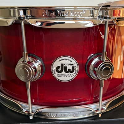 DW Collector’s Series 333 Maple 6.5x14” Snare Drum 2024 - Black Cherry Stain Lacquer over vertical Makore Exotic w/ Chrome Hardware image 1