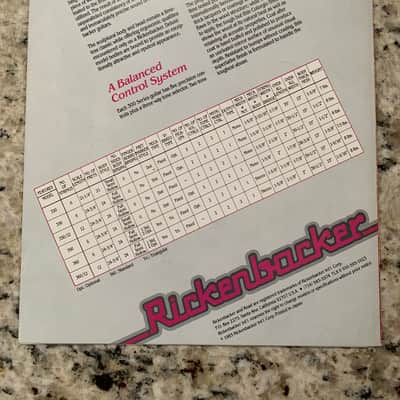 Rickenbacker 300 Series Guitar Catalog & Price List 1985 330 360 320 350 /12 image 5