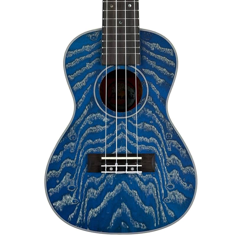 Amahi C-23 Quilted Ash Concert Ukulele Blue w/Gigbag image 1