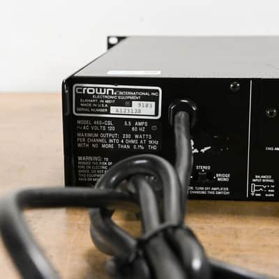 Crown 460 CSL 2-Channel Power Amplifier CG01427 image 8