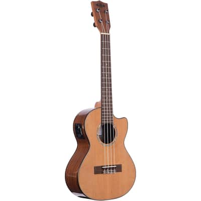 Kala Solid Cedar Top Acacia Tenor Acoustic-electric Ukulele w/Cutaway - Natural image 3