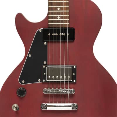 STAGG Standard Series Electric Guitar With Solid Mahogany Body Flat Top Left Hand CHERRY image 4