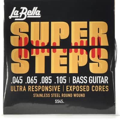La Bella SS45 Super Steps Bass Guitar Strings - .045-.105 Standard 4-string image 1