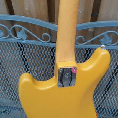 1969 Fender Mustang Custom Orange with racing stripes Excellent image 10