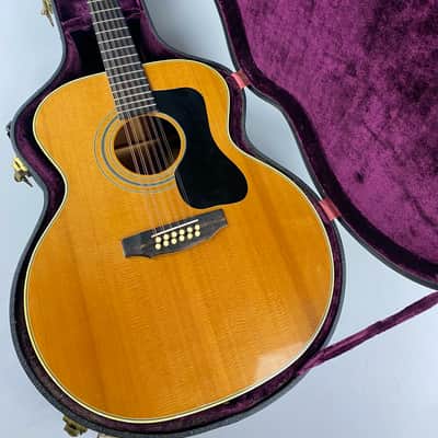 1974 Guild F212 - Natural Spruce top , Mahogany Back and sides .. USA Made Jumbo 12 String  W Original Hardshell case image 10