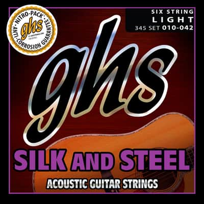 GHS Silk and Steel Acoustic Guitar Strings Light 10-42 image 1