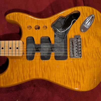 Fender Stratocaster Plus Top Amber Flame Maple Top FMT Guitar Body, MIM Mexico image 3