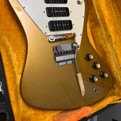 Vintage 1966 Gibson Firebird III Non-Reverse Refin Gold Music City Bridge image 1