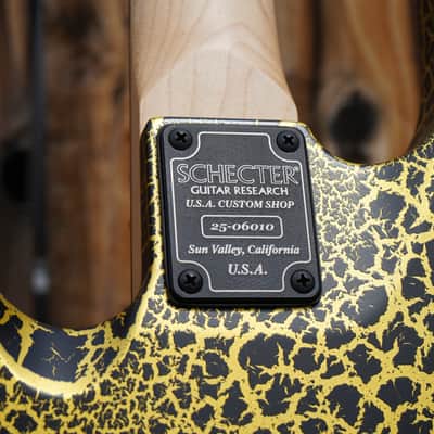 Schecter USA CUSTOM SHOP Model-T Black/Gold Satin Crackle 4-String Electric Bass Guitar w/ Black Tolex Case (2025) image 15