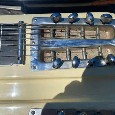 Guyatone Dual 8 string steel guitar with case Late 70ish - Cream white image 9