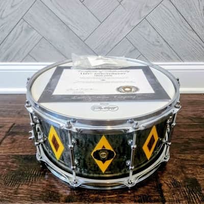 Ludwig  USA 110th Anniversary Legacy Mahogany 2019 - Charcoal Birdseye Maple Diamond Flash Inlay image 5