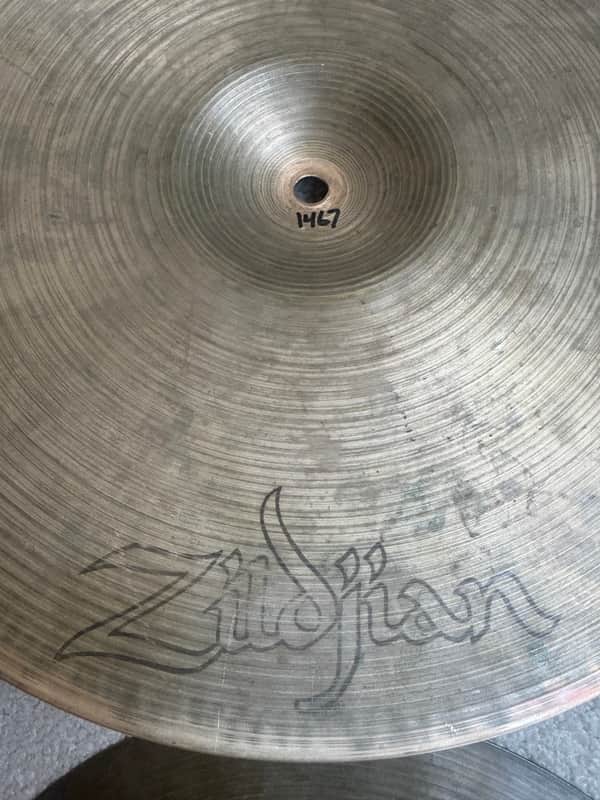 Zildjian Hollow Logo 15” Quick Beat Hi Hat Cymbals - 1467 1608 Grams 70s - Cu image 1