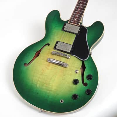 1997 Gibson ES-335 59 Dot Reissue Custom Shop - Rare Green Burst Finish - Figured Top - Custom Order One Off image 8