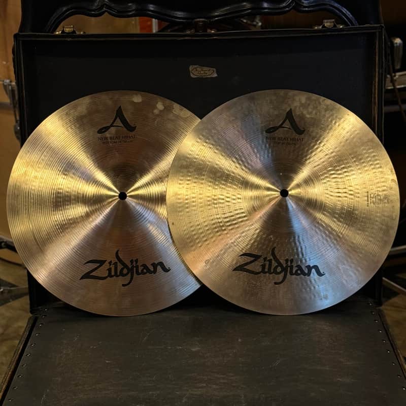 USED ZIldjian 14" A. Zildjian New Beat Hi-Hat Cymbals - 966/1584g image 1