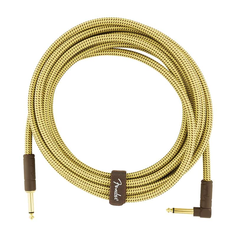 Fender Deluxe Series Guitar/Instrument Cable (Tweed, 15 ft, Straight/Right Angle) image 1