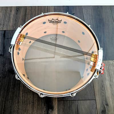 Pearl Masters Series Symphonic Custom Snare Drum 14" x 6.5" Made in Taiwan 10 Lug Dennis Chambers Style Throw Off image 7