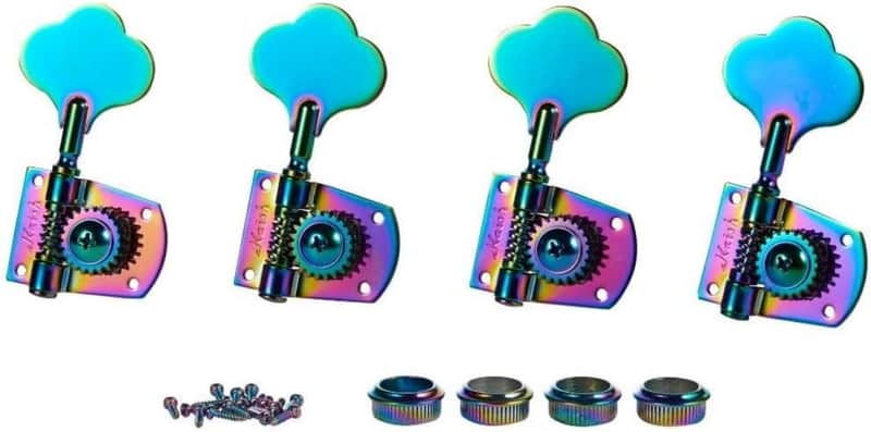 Burnt Chrome Cloverleaf Bass Tuners Bass Tuning Machines Bass Tuning Keys for Standard/Highway One Series Jazz J Bass/Precision P Bass image 1