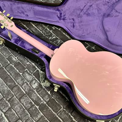 Epiphone J-180 LS Jumbo Ac/El Inspred by Gibson Pink w/Case Auth Dlr #266 image 5
