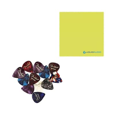 Fender Pre-Wired Strat® Pickguard, Custom Shop Fat 50's SSS, Tortoise Shell - 0992340500 Bundle w/ 12-Pack Guitar Pick and Liquid Audio Polishing Cloth image 2