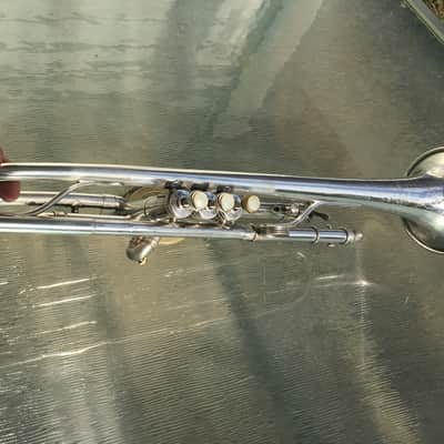 SUMMER DEAL MARTIN 1926 HANDCRAFT DANSANT NICE SILVER TRUMPET SERVICED COMP. NICE VALVES MARTIN CASE MPC & ADAPTOR image 11