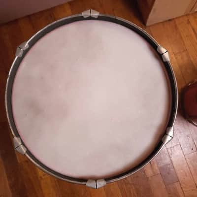 Pair of 1960s Noble & Cooley Tin Toy Tom + Floor Tom Drum - Red Steel w/Legs image 18