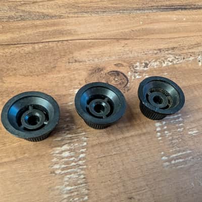 Fender Stratocaster Control Knob Set Of 3 Volume Tone/Tone Original Vintage 1970s Black image 6