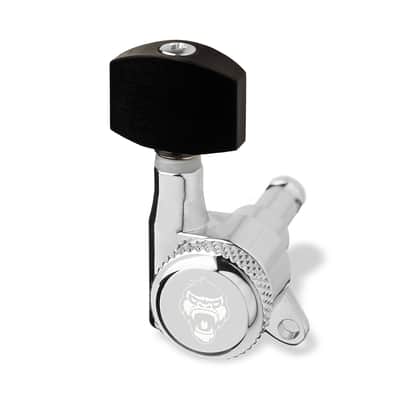 7 String Set - Guitar Monkey - Locking Tuners - Small German Ebenholz / Ebony Buttons - Chrome image 1