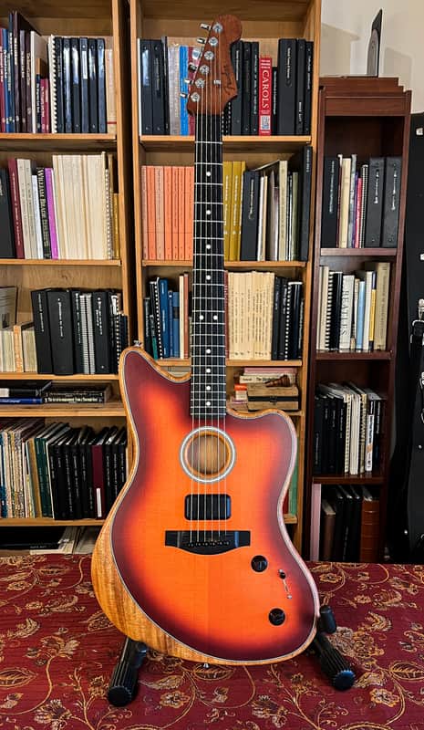 Fender American Acoustasonic Jazzmaster All-Mahogany, Ebony Fingerboard, Luthier Prepared image 1